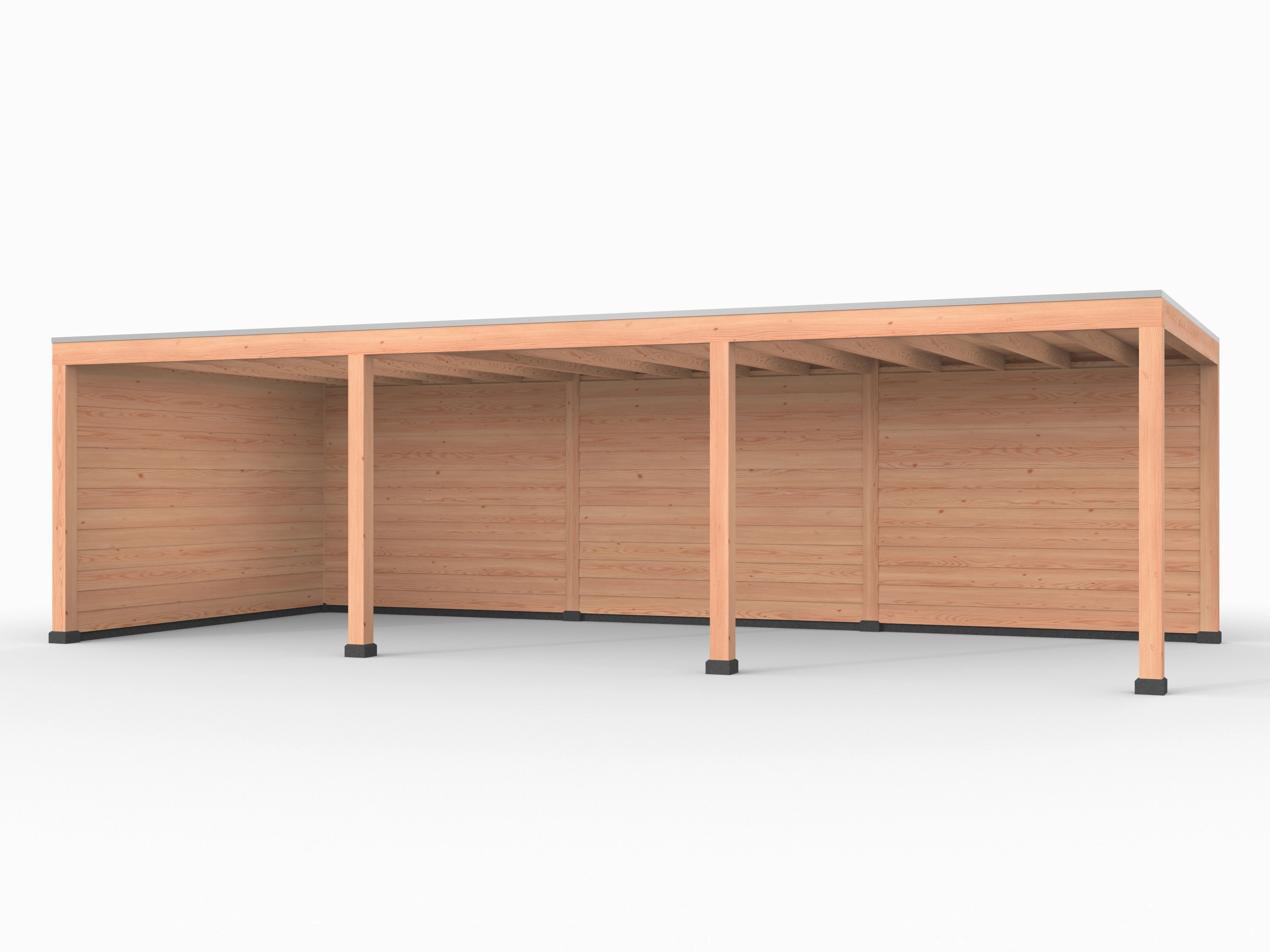 Douglas overkapping, 900 x 400, met achterwand en zijwand, Westwood Elegant - Afbeelding 1